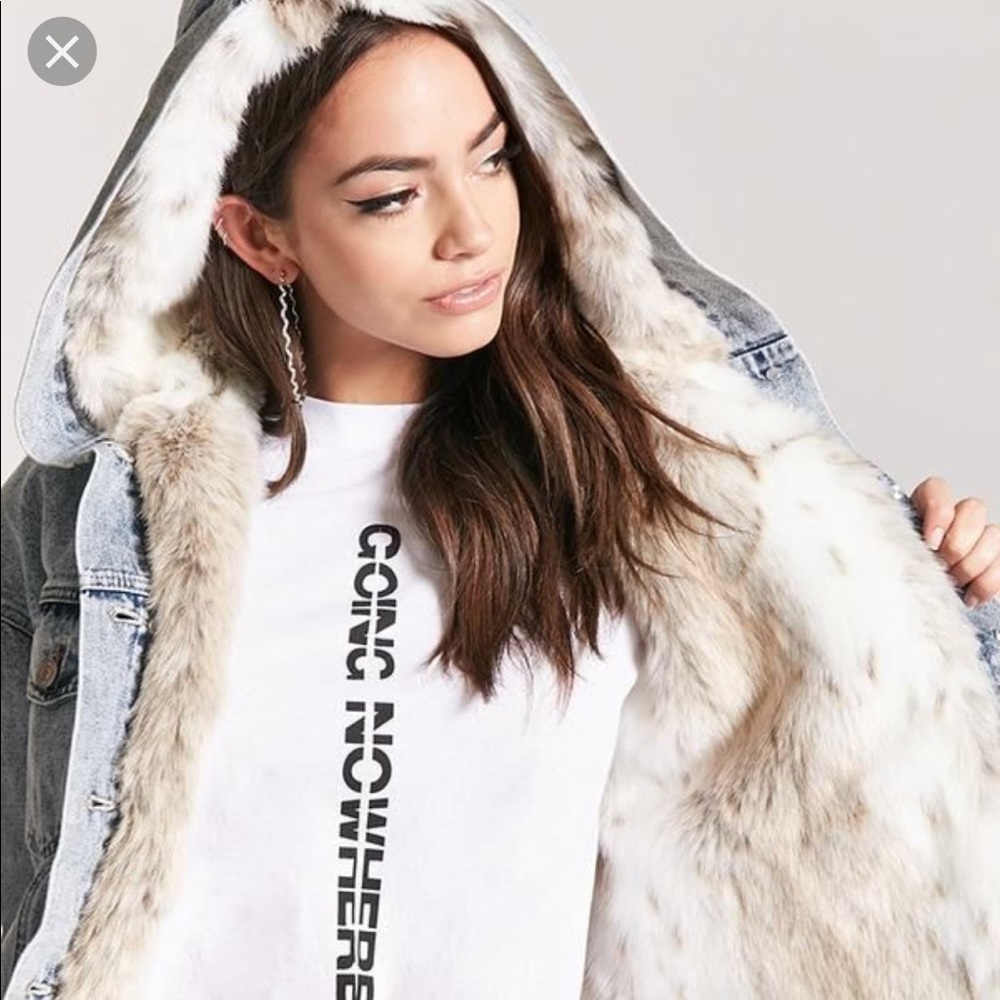 LOOKING FOR Forever 21 Denim fur jacket